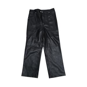 NWT BLANK NYC The Baxter‎ Straight Leg Black Leather Pants Size 31